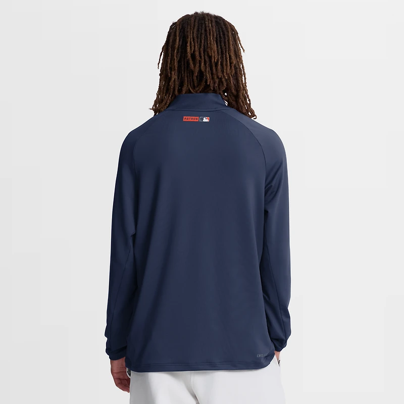 Pull-over Nike Dri-FIT à demi-zip raglan, collection authentique Houston Astros, bleu marine, pour homme