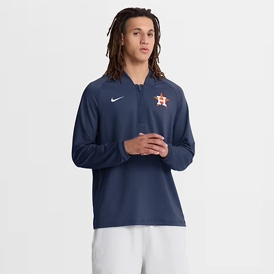 Pull-over Nike Dri-FIT à demi-zip raglan, collection authentique Houston Astros, bleu marine, pour homme
