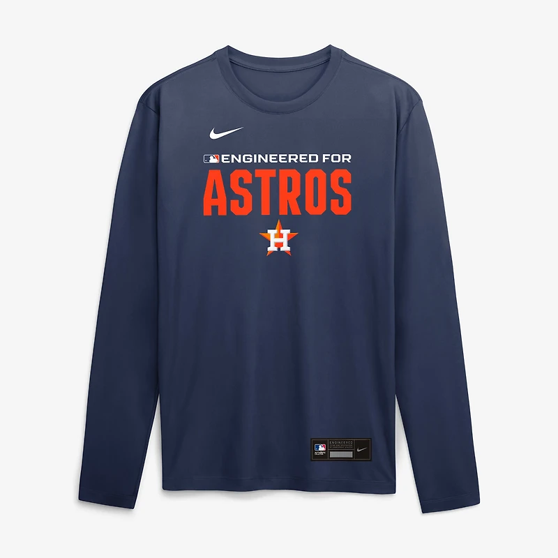 Men's Nike Navy Houston Astros Authentic Collection Legend Dri-FIT Long Sleeve T-Shirt