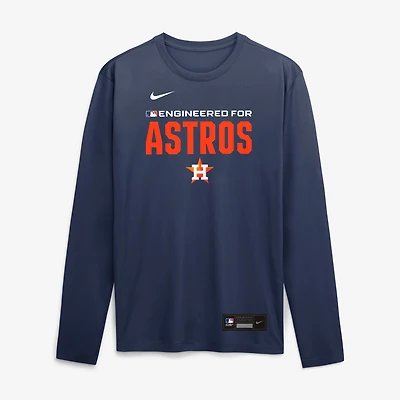 Men's Nike Navy Houston Astros Authentic Collection Legend Dri-FIT Long Sleeve T-Shirt