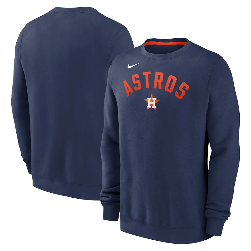 Sweat-shirt Nike bleu marine Houston Astros Classic Fleece Performance pour hommes