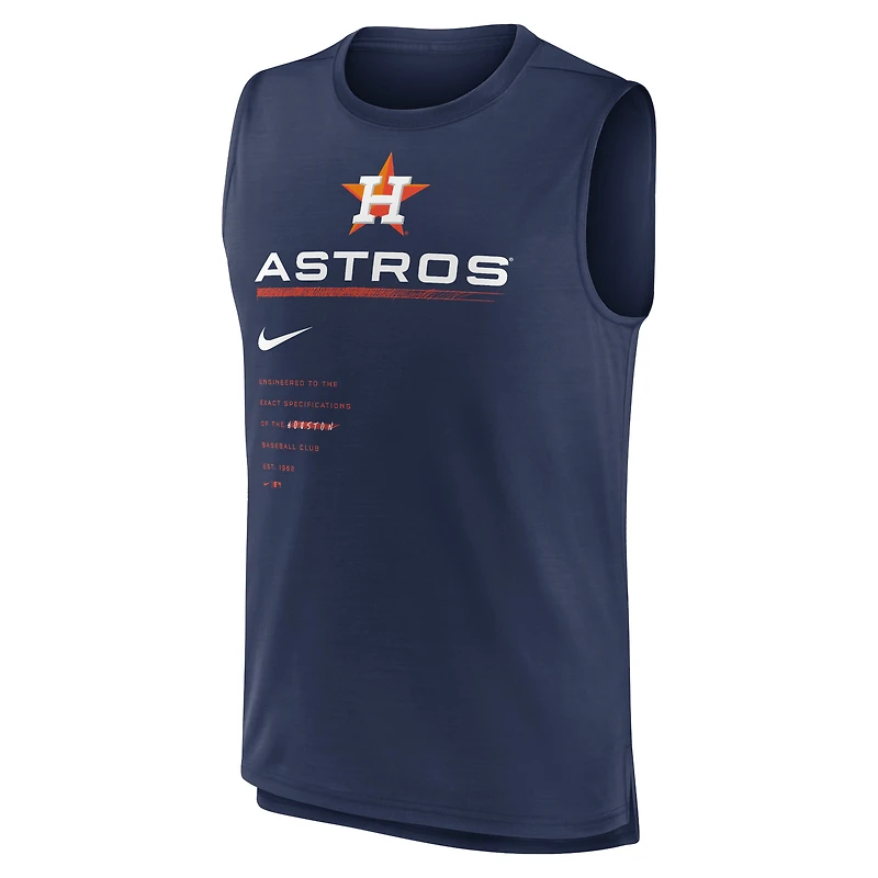 Débardeur Nike Houston Astros Exceed Performance pour homme - Bleu marine