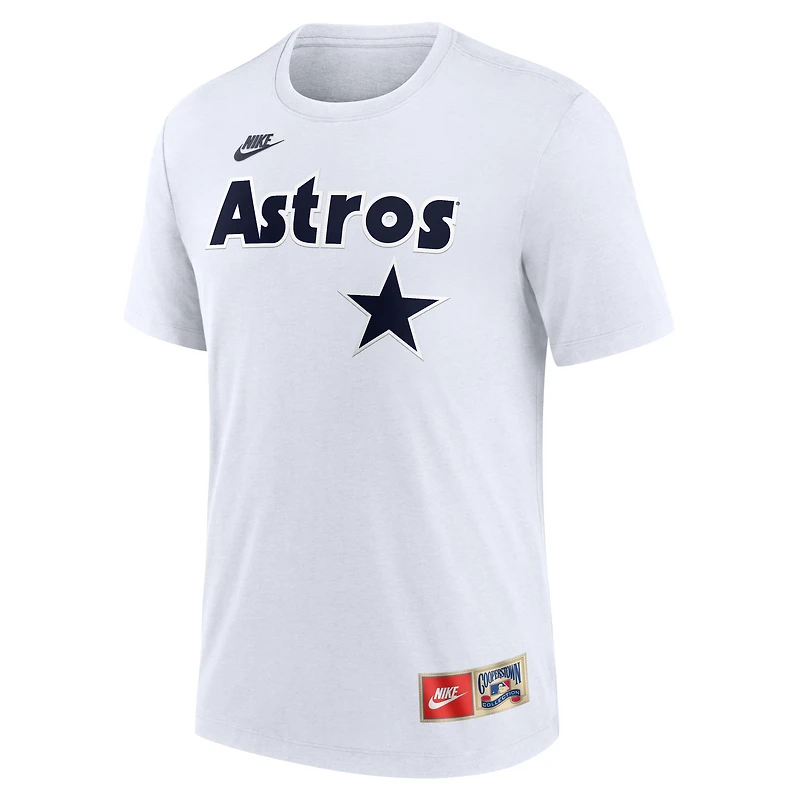 Men's Nike Nolan Ryan White Houston Astros Cooperstown Collection Name & Number Tri-Blend T-Shirt