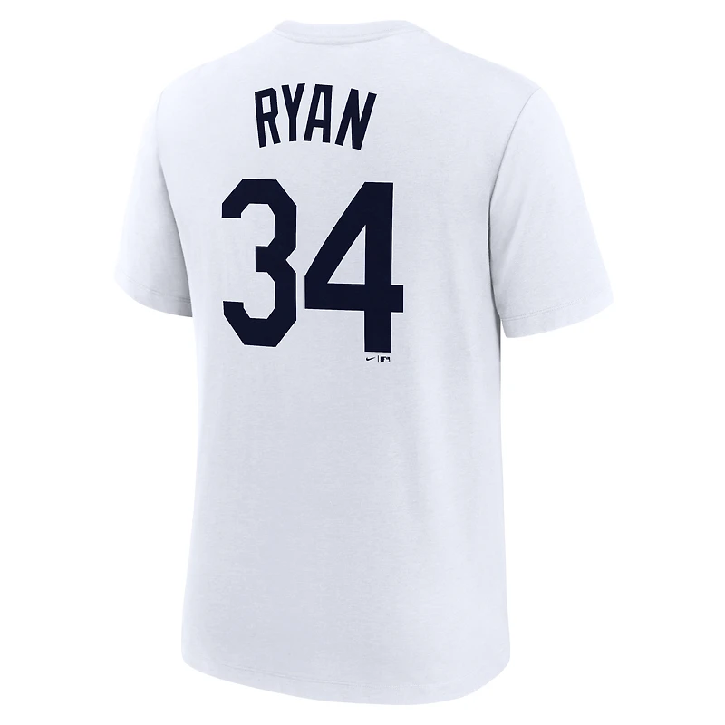 Men's Nike Nolan Ryan White Houston Astros Cooperstown Collection Name & Number Tri-Blend T-Shirt