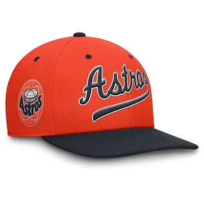 Casquette Nike Pro Performance Snapback Orange/Bleu marine Houston Astros Cooperstown Collection pour homme