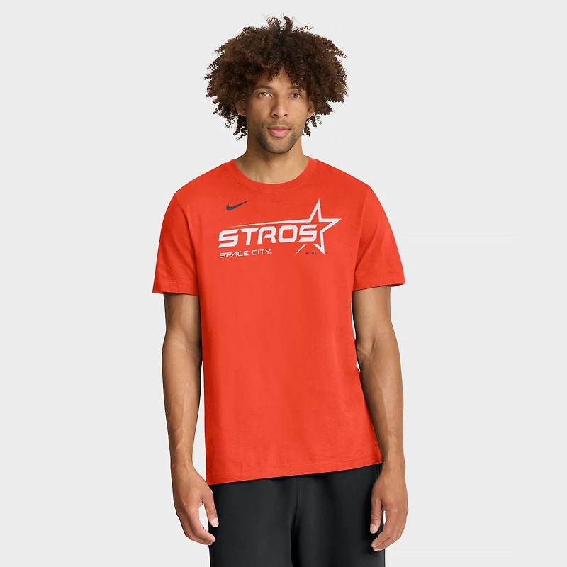 T-shirt Nike orange pour homme Houston Astros City Connect Wordmark