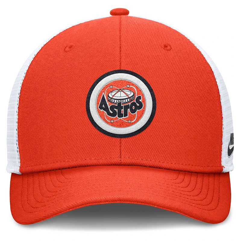 Casquette ajustable Rise Trucker de la collection Cooperstown des Houston Astros de Nike Orange pour homme