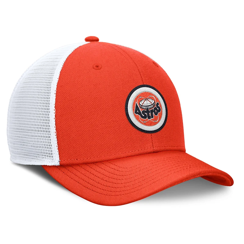 Casquette ajustable Rise Trucker de la collection Cooperstown des Houston Astros de Nike Orange pour homme