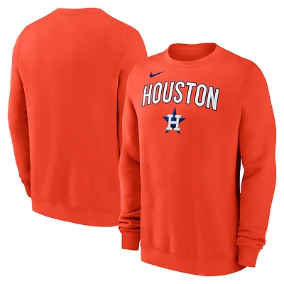 Sweat-shirt Nike orange Houston Astros pour homme