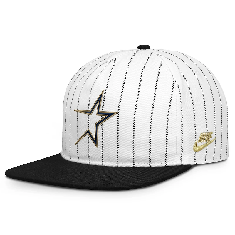 Casquette ajustable Nike Pro Houston Astros Cooperstown Collection blanche et noire pour homme