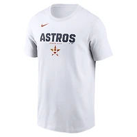 T-shirt Nike blanc pour homme avec le nom de l'équipe en gras des Houston Astros