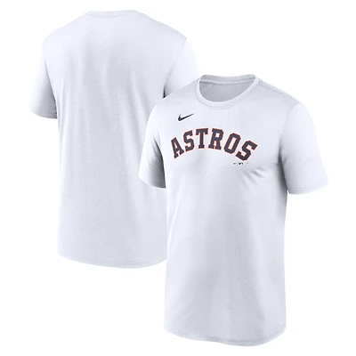 T-shirt Nike Dri-FIT blanc pour homme, Houston Astros, logo New Legend