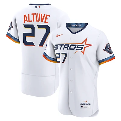 Men's Nike White Jose Altuve Houston Astros City Connect Authentic Sponsor Patch Jersey