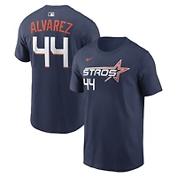 T-shirt Nike Yordan Alvarez bleu marine Houston Astros City Connect avec nom et numéro pour homme