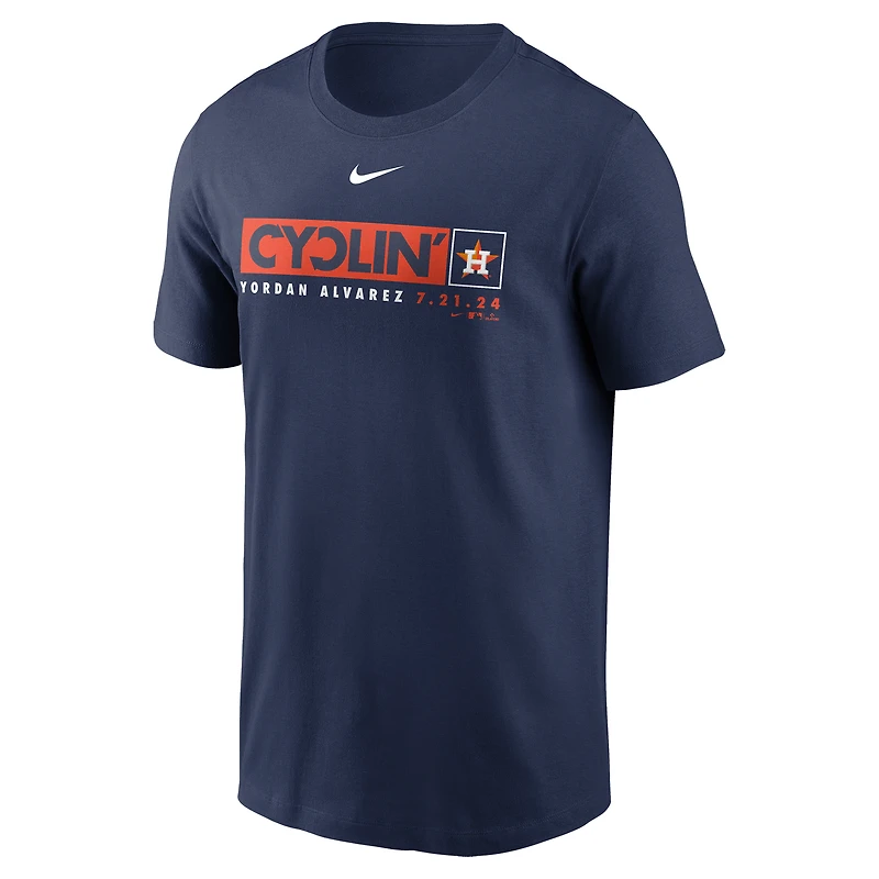 T-shirt Nike Yordan Alvarez pour hommes, bleu marine, Houston Astros Hit For The Cycle