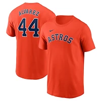 T-shirt Nike orange Yordan Alvarez pour homme, Houston Astros Fuse, avec nom et numéro