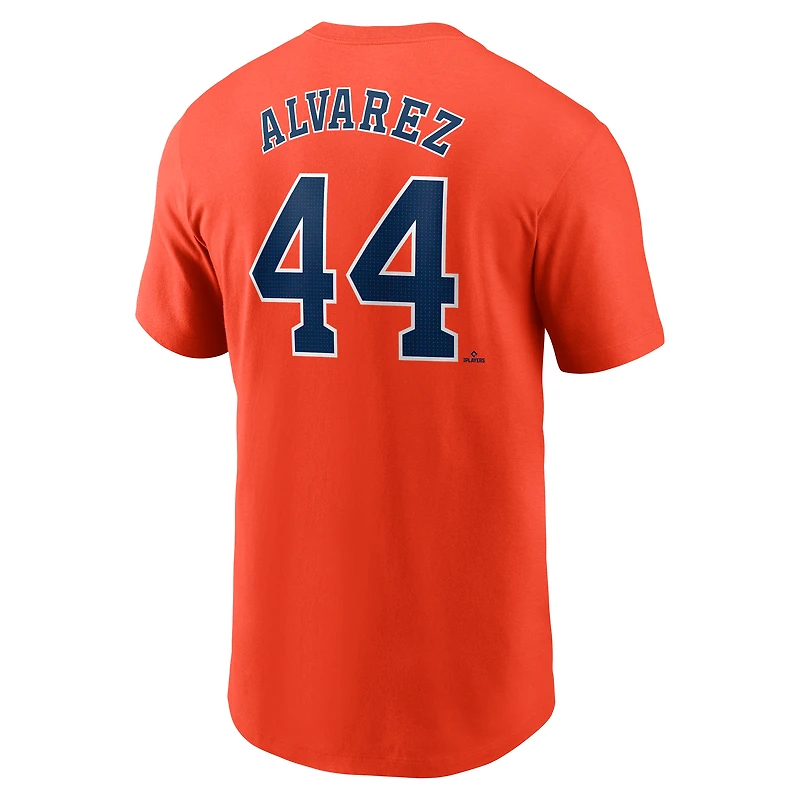T-shirt Nike orange Yordan Alvarez pour homme, Houston Astros Fuse, avec nom et numéro