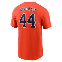 T-shirt Nike orange Yordan Alvarez pour homme, Houston Astros Fuse, avec nom et numéro