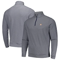 Men's Peter Millar Navy Houston Astros Perth Sugar Stripe Performance Quarter-Zip Top