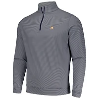 Men's Peter Millar Navy Houston Astros Perth Sugar Stripe Performance Quarter-Zip Top