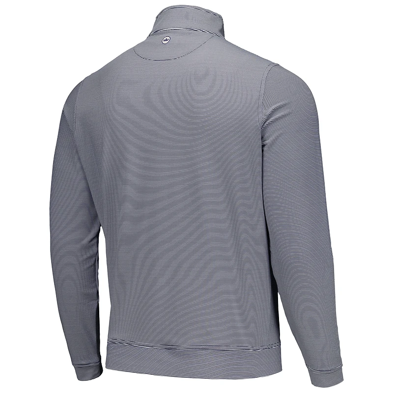 Haut à fermeture éclair quart de performance Peter Millar pour hommes, Houston Astros Perth Sugar Stripe, bleu marine