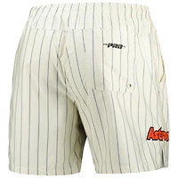 Men's Pro Standard Cream Houston Astros Pinstripe Retro Classic Woven Shorts