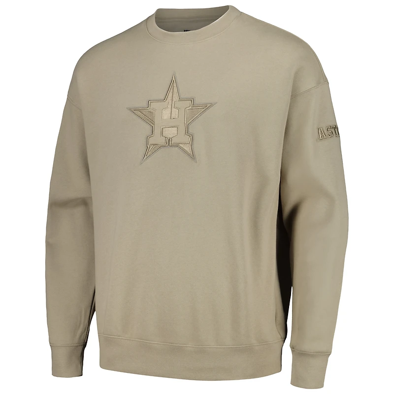 Men's Pro Standard Pewter Houston Astros Neutral Drop Shoulder Pullover Sweatshirt