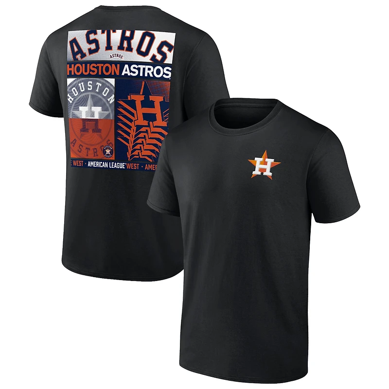 Profil du t-shirt graphique double face Houston Astros noir pour homme, grandes tailles