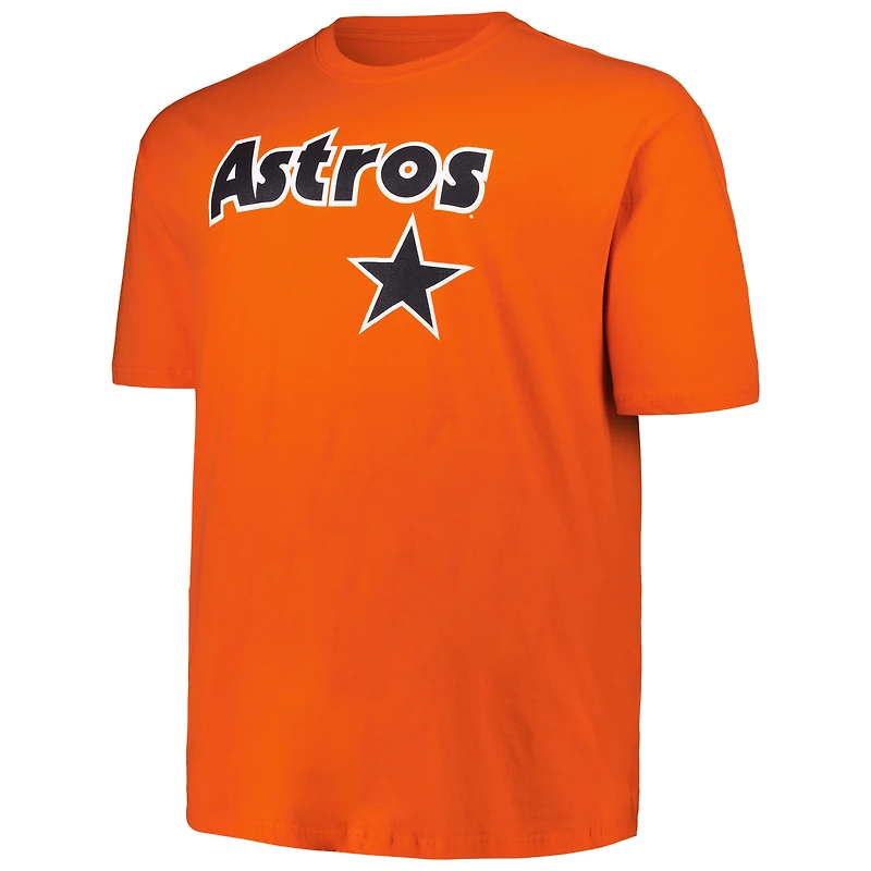 Profil pour homme Craig Biggio Orange Houston Astros Big & Tall Cooperstown Collection Nom et numéro du joueur T-shirt