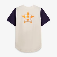 Maillot à boutons pour homme, couleur crème, Houston Astros, grandes tailles