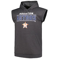 Sweat à capuche sans manches pour hommes Profile Heather Charcoal Houston Astros Big & Tall Muscle
