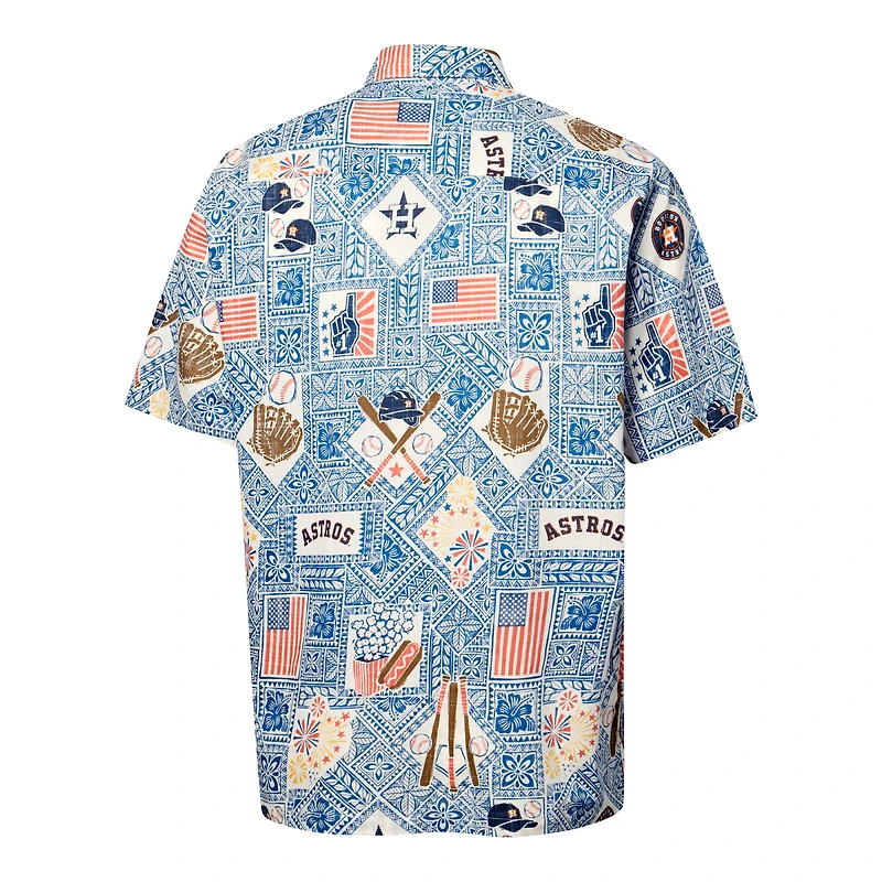 Chemise boutonnée Reyn Spooner bleue Houston Astros pour homme, style américain