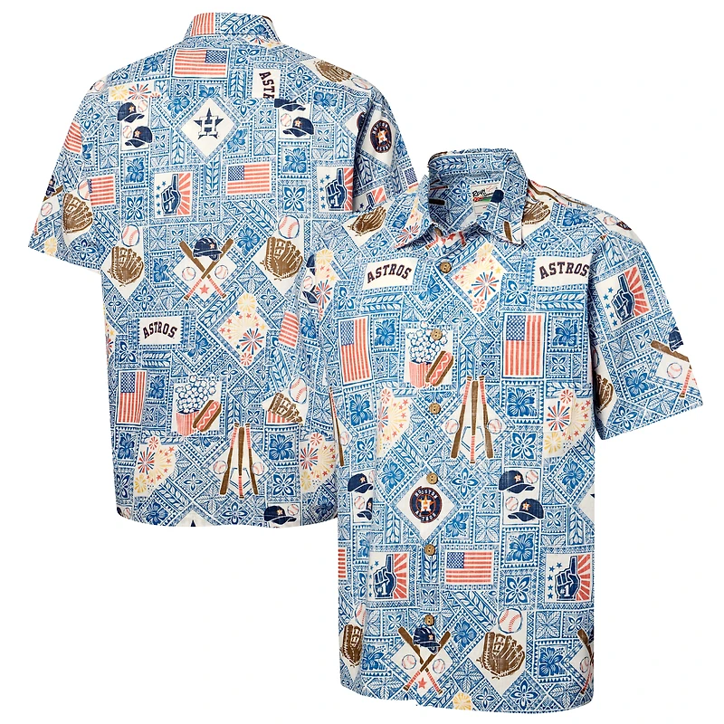 Chemise boutonnée Reyn Spooner bleue Houston Astros pour homme, style américain