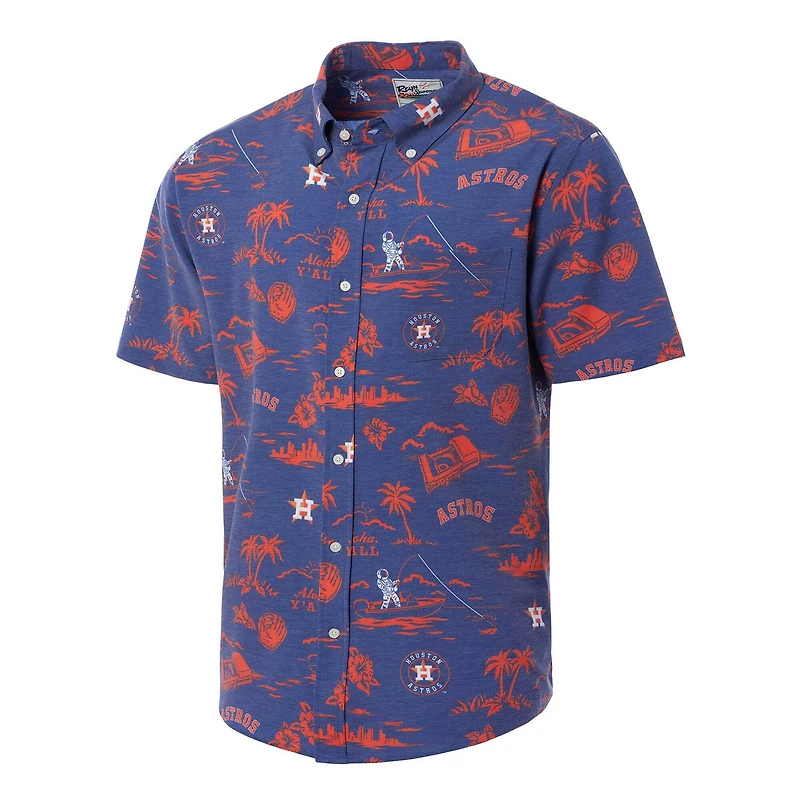 Men's Reyn Spooner Navy Houston Astros Big & Tall Kekai Performance Tri-Blend Button-Down Shirt