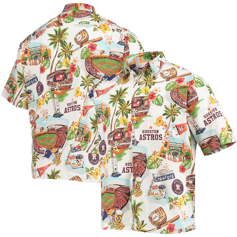 Chemise boutonnée Reyn Spooner Houston Astros Scenic blanche pour homme