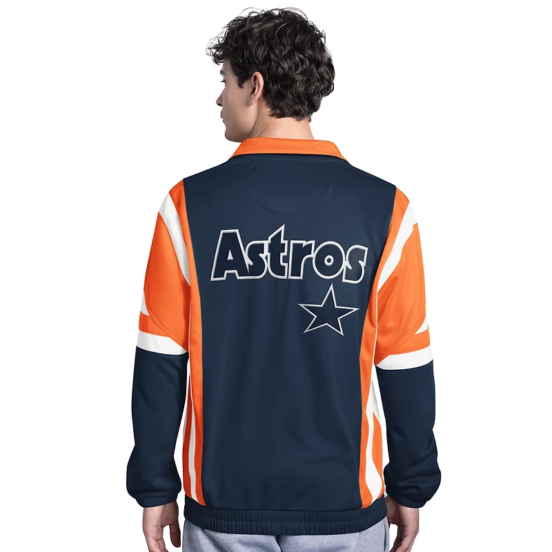 Veste de survêtement entièrement zippée en tricot Contender Houston Astros noir/orange pour homme