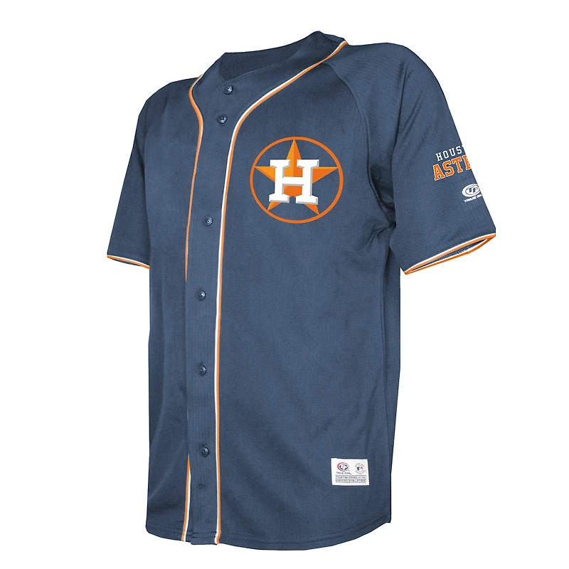 Men's Stitches Navy Houston Astros Team Color Full-Button Fashion Jersey