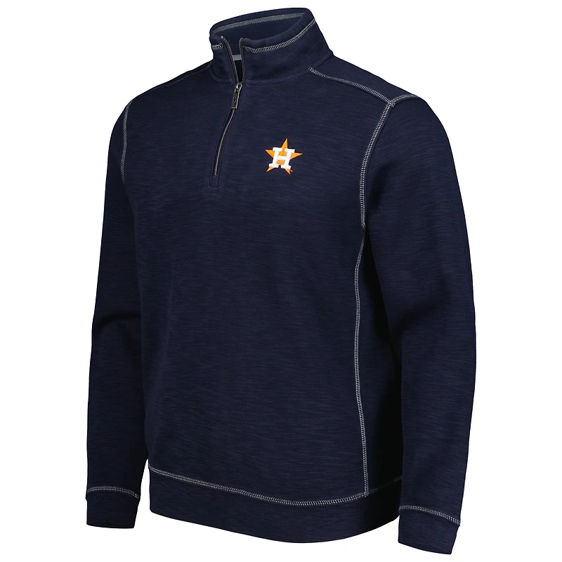 Men's Tommy Bahama Blue Houston Astros Tobago Bay Tri-Blend Quarter-Zip Sweatshirt