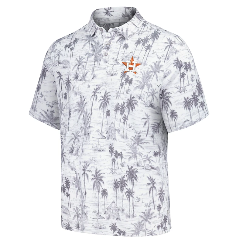 Polo tri-mélange Tommy Bahama pour hommes Houston Astros Sport Cabana Shores IslandZone gris
