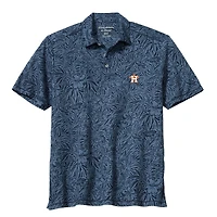 Men's Tommy Bahama  Navy Houston Astros Wild Hibiscus Tri-Blend IslandZone Polo