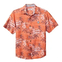 Chemise boutonnée Tommy Bahama Orange Houston Astros Coconut Point Isla Palmetta pour homme, en coton COOLMAX