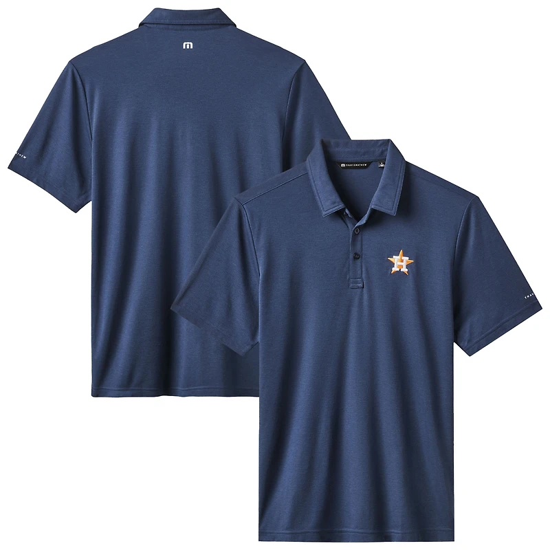 Polo bleu marine TravisMathew pour homme, motif tri-mélange des Astros de Houston, le terrain séries éliminatoires