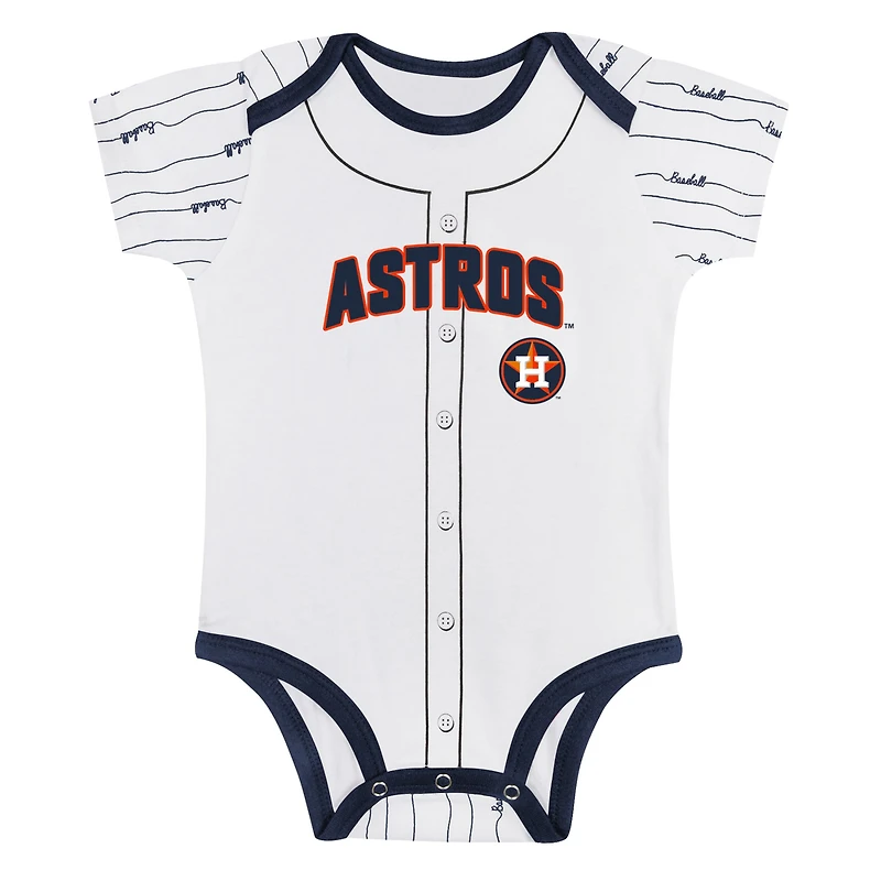 Ensemble de deux bodies jeu gris/blanc pour nouveau-né et bébé des Astros Houston