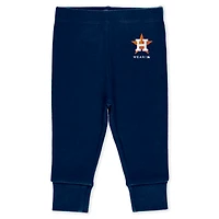 Vêtements pour nouveau-nés et nourrissons par Erin Andrews Ensemble trois pièces gris chiné/blanc/bleu marine Houston Astros Body pantalon Turn Me Around