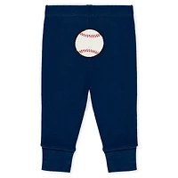 Vêtements pour nouveau-nés et nourrissons par Erin Andrews Ensemble trois pièces gris chiné/blanc/bleu marine Houston Astros Body pantalon Turn Me Around