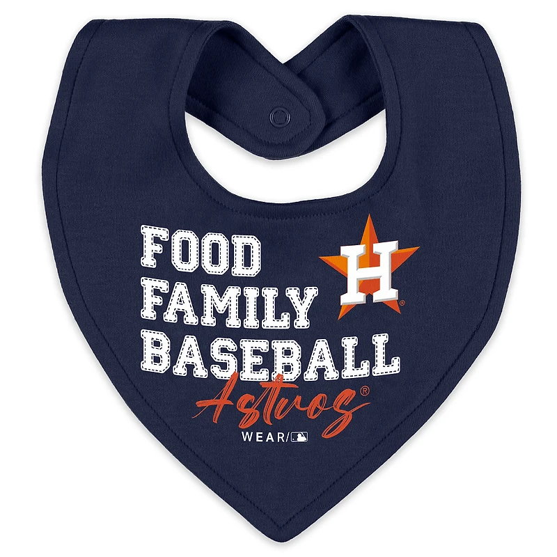 Newborn & Infant WEAR by Erin Andrews  Heather Gray Houston Astros Sleep and Play Full-Zip Sleeper Bib Set
