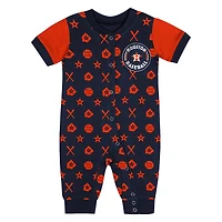 Newborn  Navy Houston Astros Hard 90 Coveralls