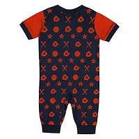 Newborn  Navy Houston Astros Hard 90 Coveralls