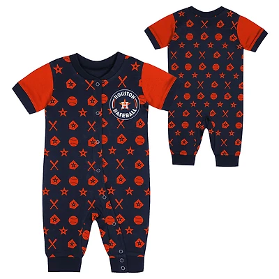 Newborn  Navy Houston Astros Hard 90 Coveralls