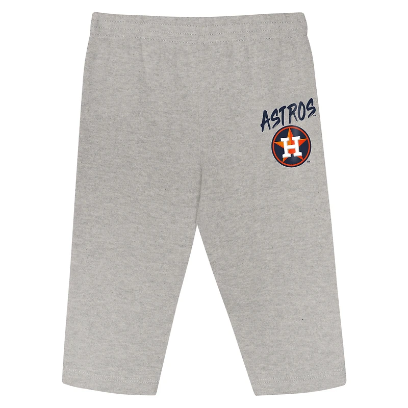 Newborn Outerstuff Houston Astros Double Down Bodysuit and Pants 3-Piece Set